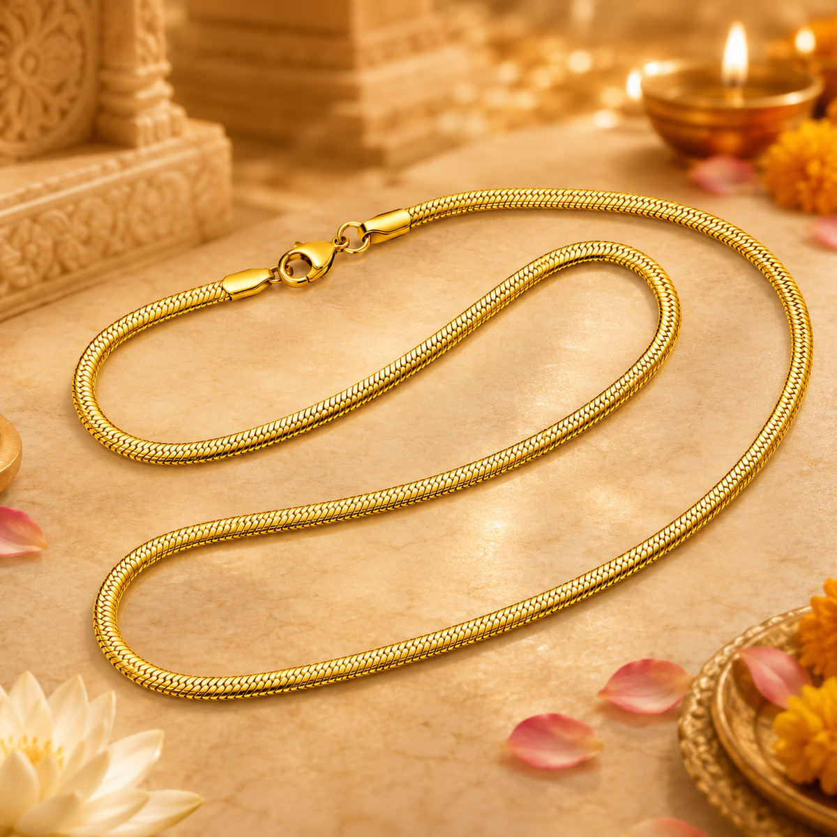 Gold Plated Snake Chain For Men
