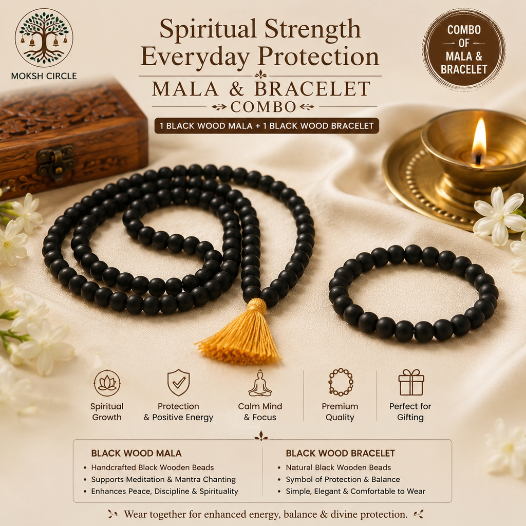 Karungali Bracelet And Karungali Mala 108 Beads Combo