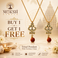 Gold Plated Trisul Pendant With Chain