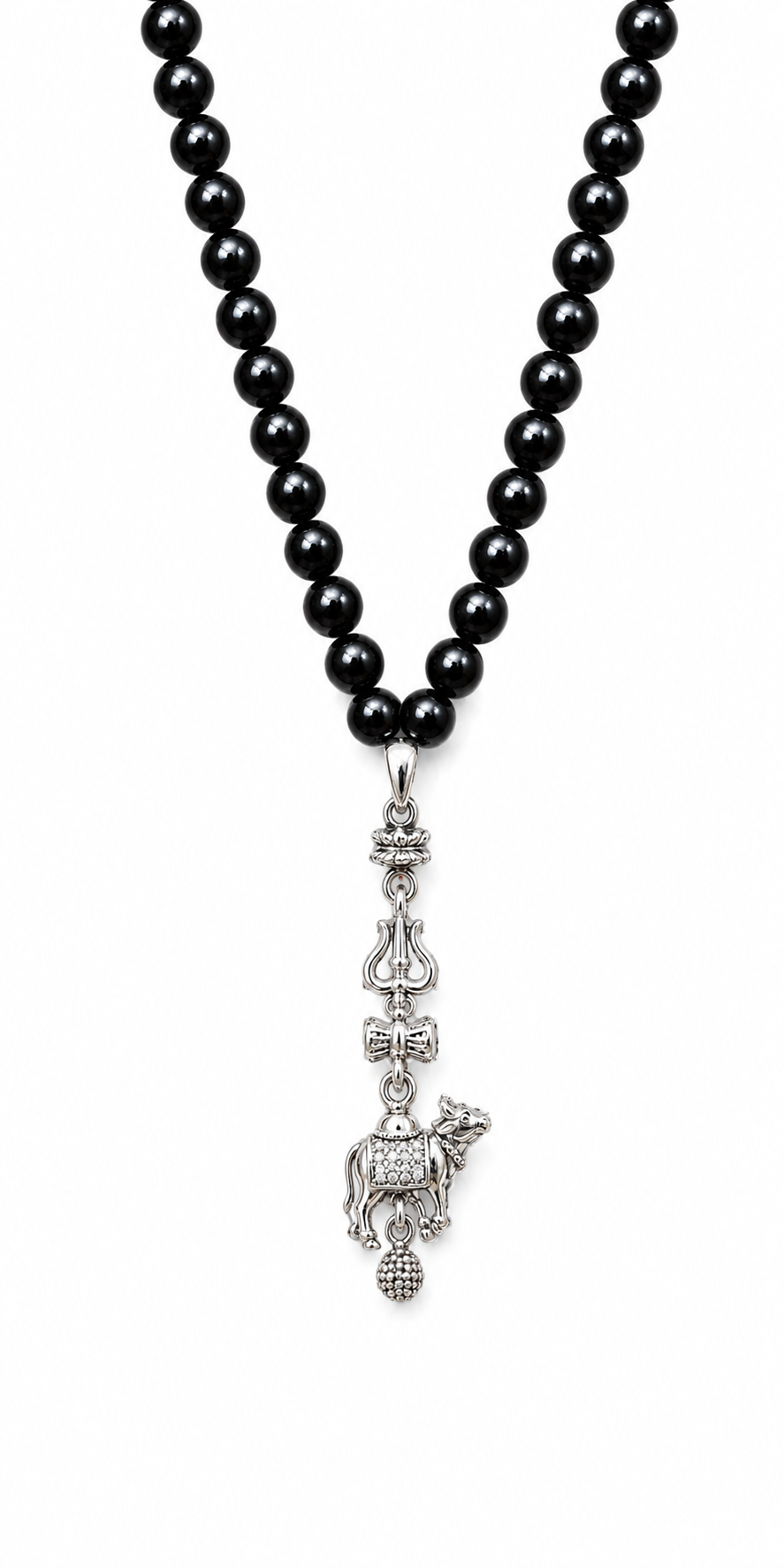 Shiv Trishul Nandi Pendant Karungali Mala