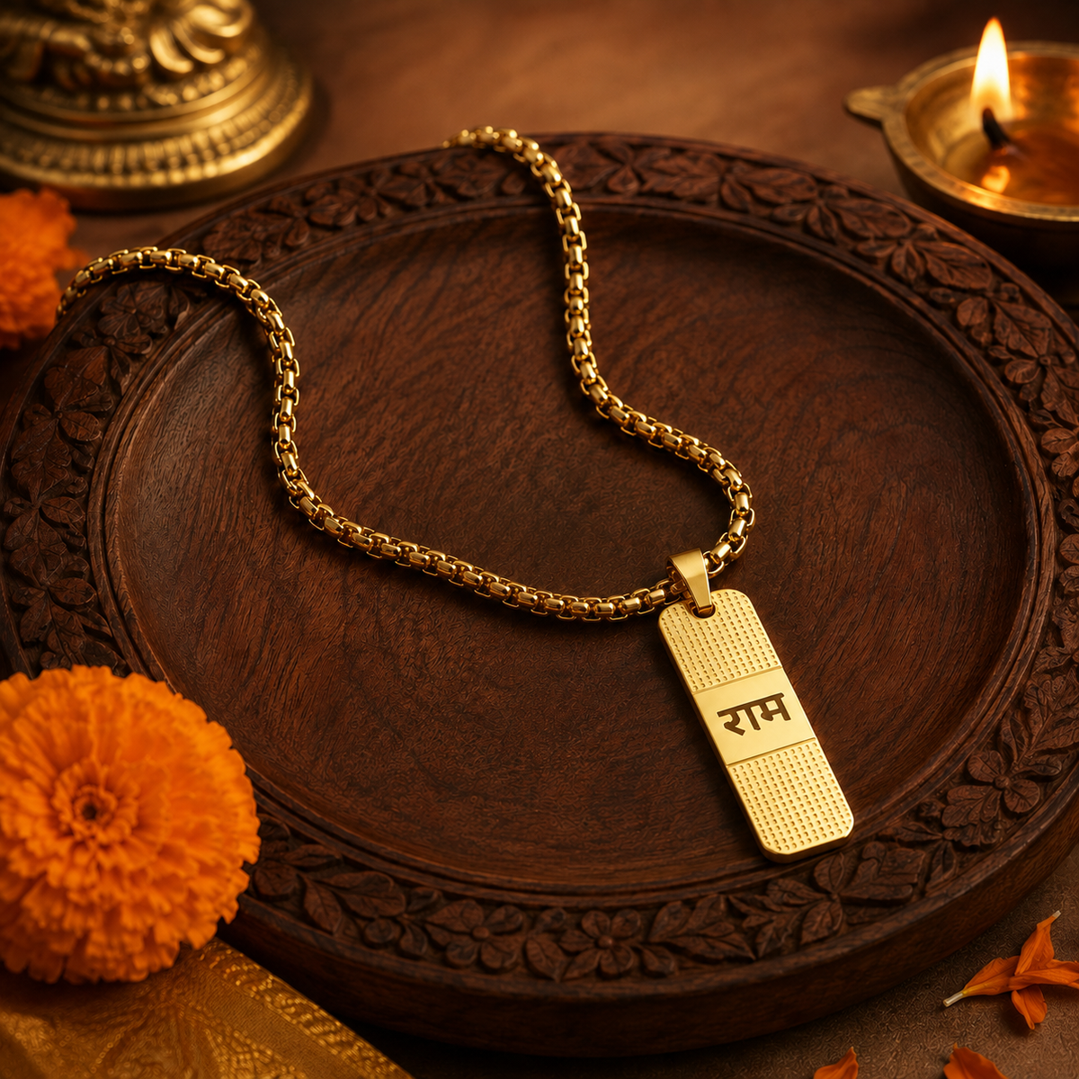 Gold Plated Ram Pendant