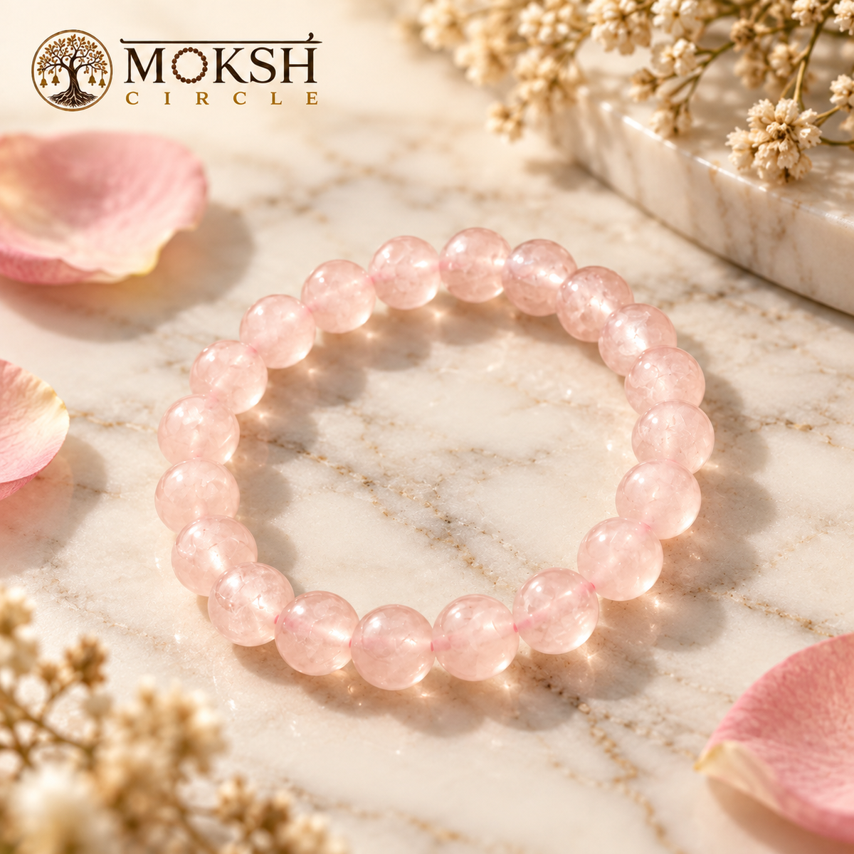 Rose Quartz Heart Harmony Bracelet
