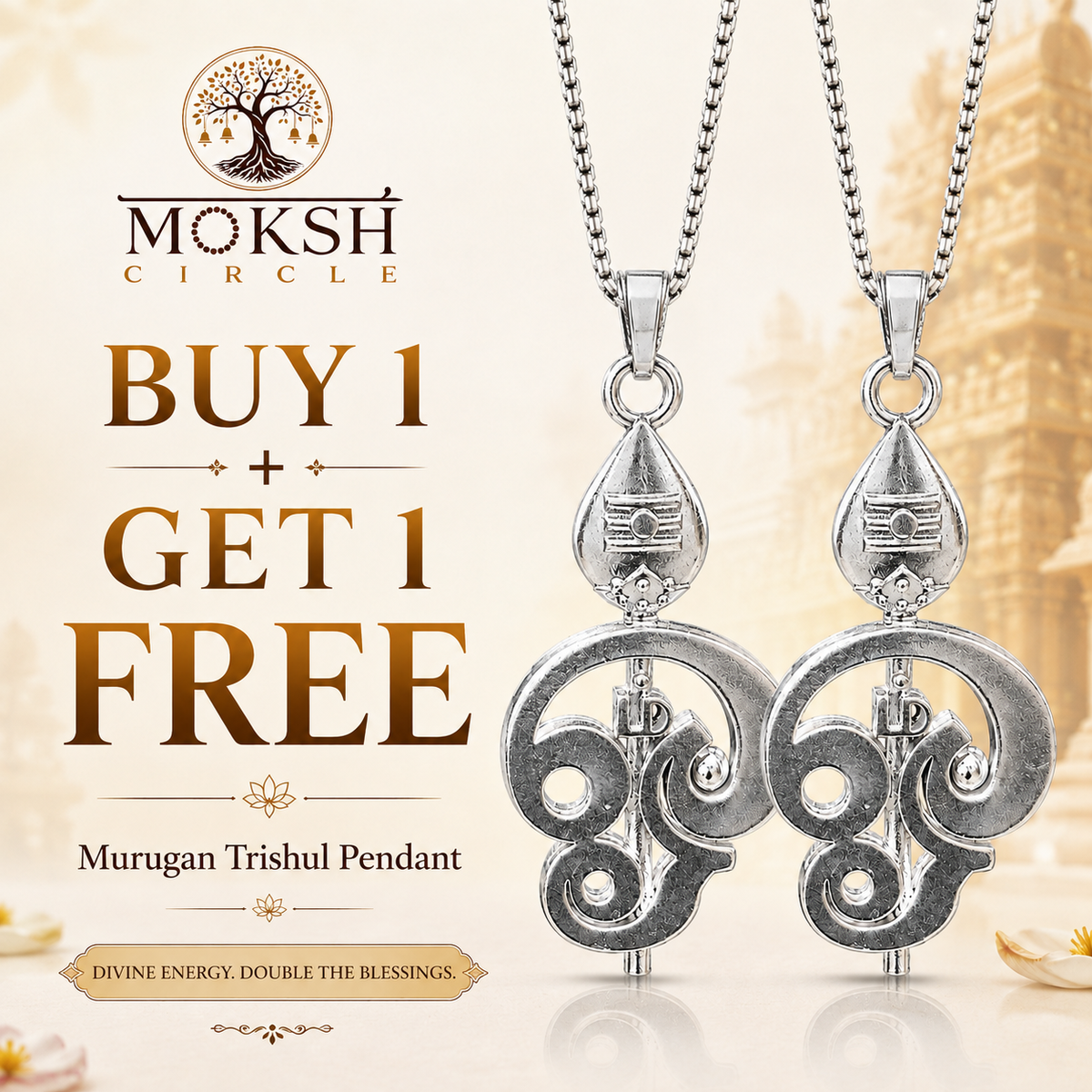 Murugan Trishul Pendant with chain