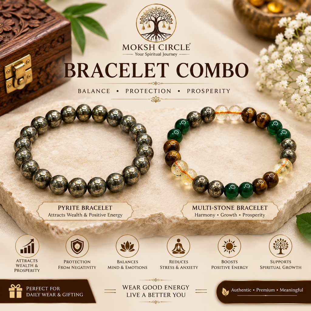 Money Magnet Bracelet And Natural Raw Stone Bracelet Combo