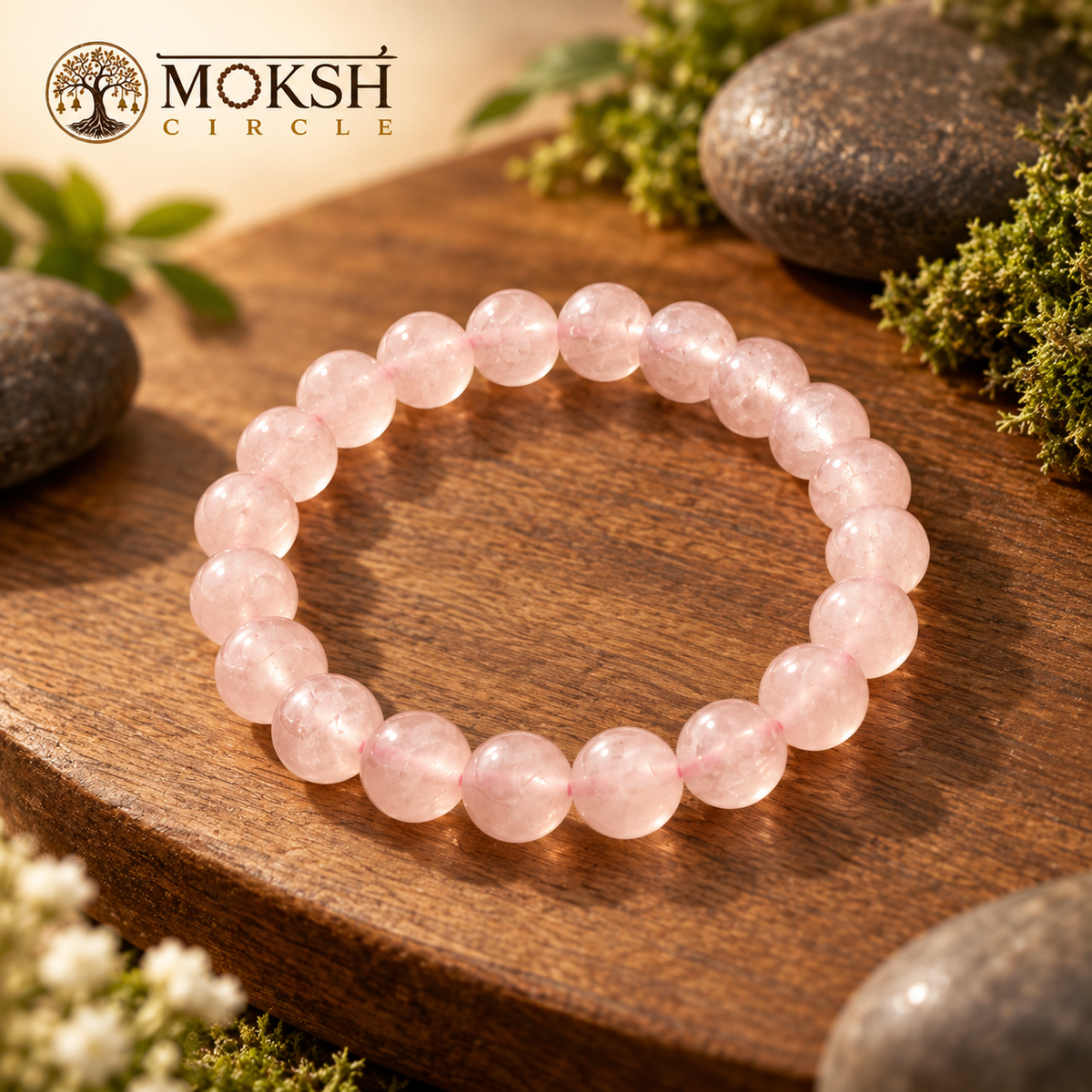 Rose Quartz Heart Harmony Bracelet