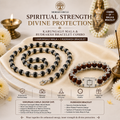Silver Plated Modern Rudraksha Bracelet And Karungali Silver Cap Mala Combo
