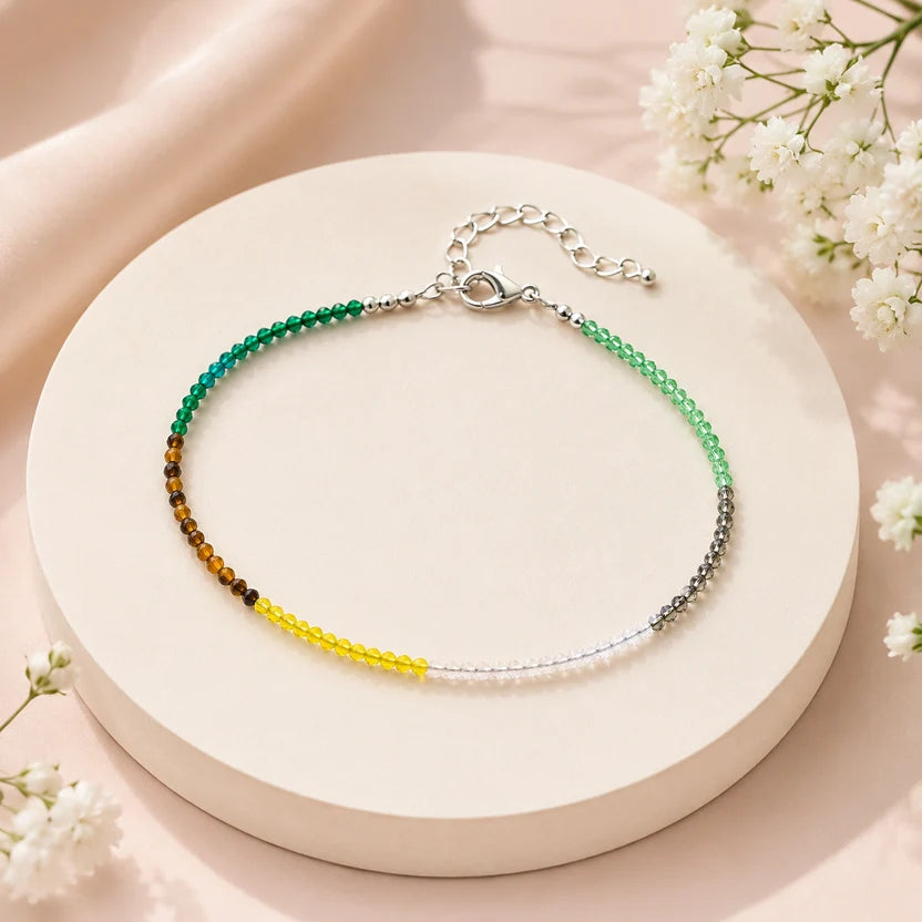 Natural Pyrite Anklet  And Dhan Yog Crystal Anklet Combo